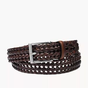Fossil Myles 2074991112 Men’s Brown Braided Leather Belt Size 40 Casual